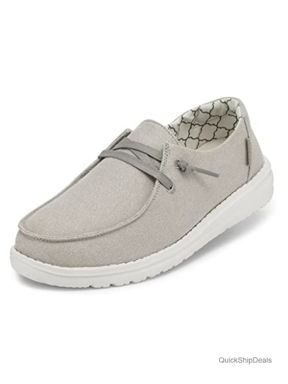 Women's Canvas Lace Up Slip On Loafers Lightweight Casual Walking Shoes
